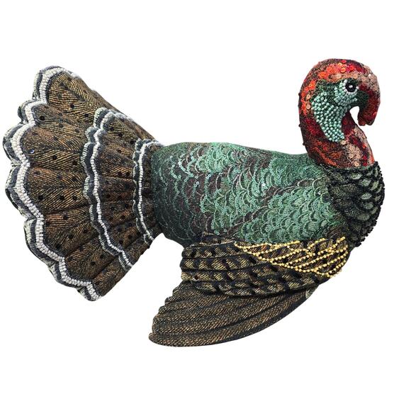 NWT John Derian for Target Beaded Turkey Decorative Pillow - Picture 9 of 14